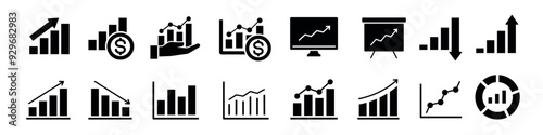 Graph icon set. Graph icon.