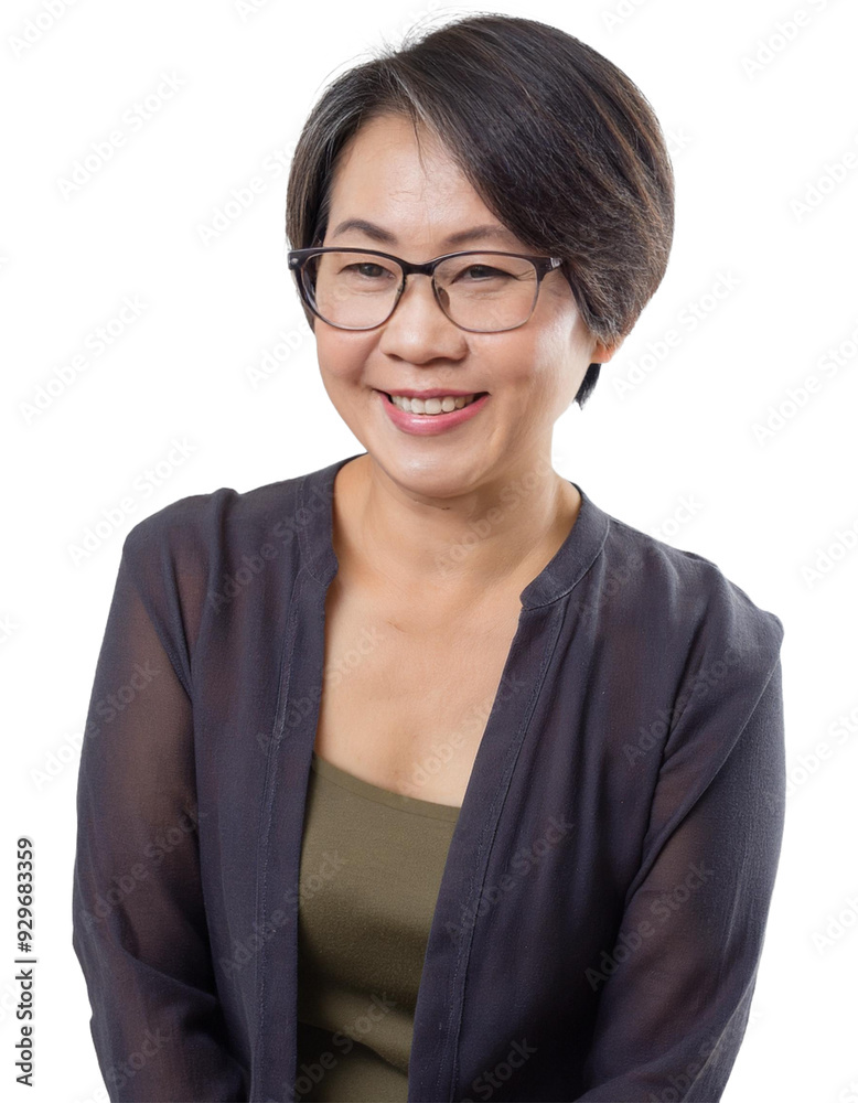 A smiling middle-aged Filipino woman. A smiling middle-aged Filipino woman.