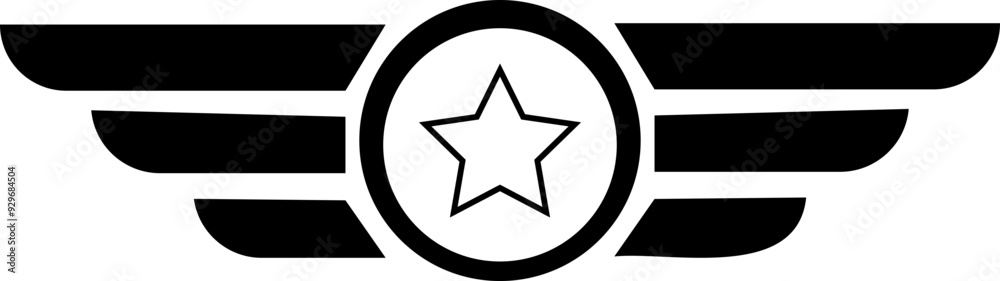 Wings star logo design. Army logo template. Military concept, Military Symbols and Camouflage Pattern, isolated on transparent background, vector design element, used for mobile , web or ui. Wings star logo design. Army logo template. Military concept, Military Symbols and Camouflage Pattern, isolated on transparent background, vector design element, used for mobile , web or ui.