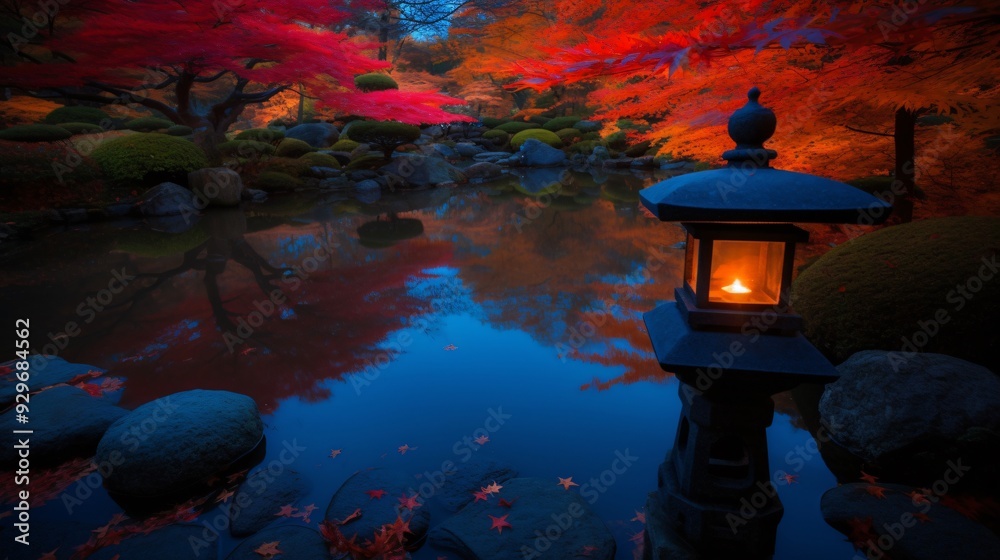 Autumn Reflections in a Japanese Garden Autumn Reflections in a Japanese Garden