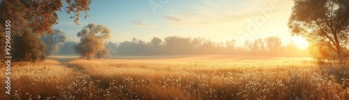 Golden Meadow Sunrise Landscape Photo