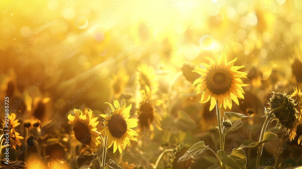 Sunflower on blurred sunny nature background. AI generative Sunflower on blurred sunny nature background. AI generative