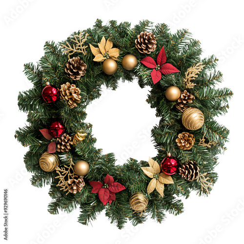 christmas wreath isolated on white
