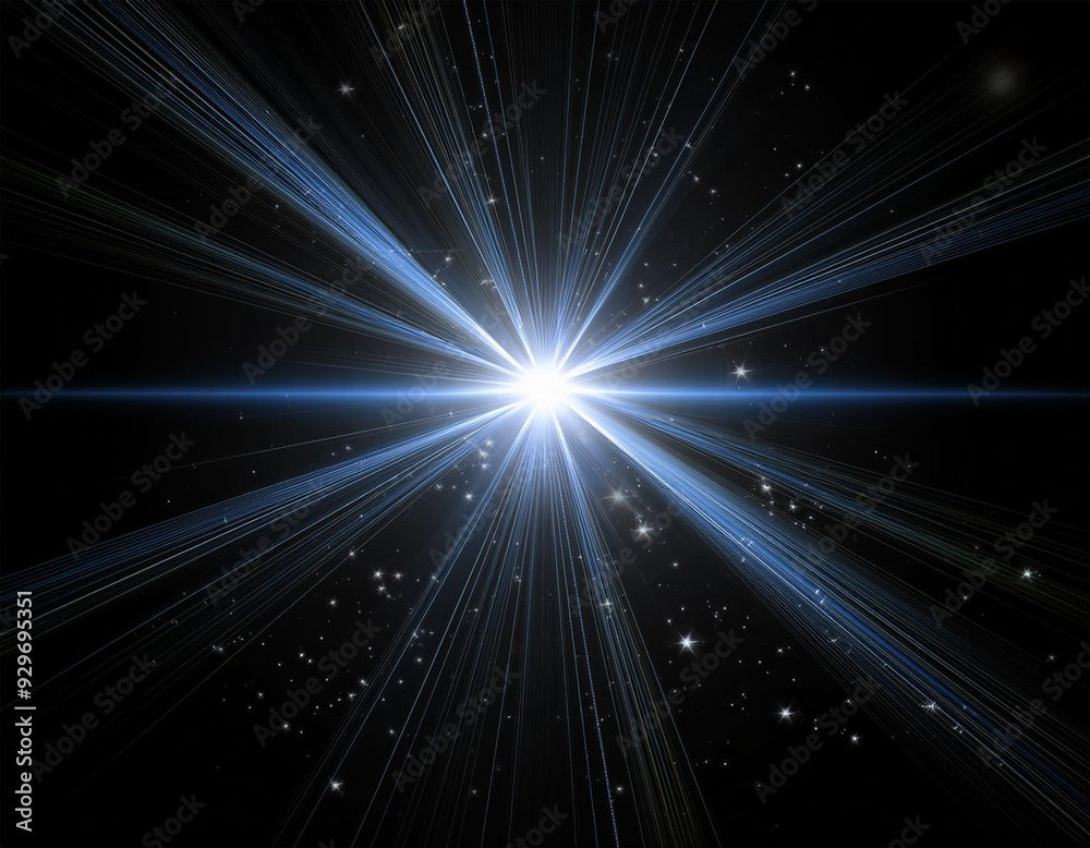 Obraz premium Light effect lens flare random sphere in black background with a single burst spiral 