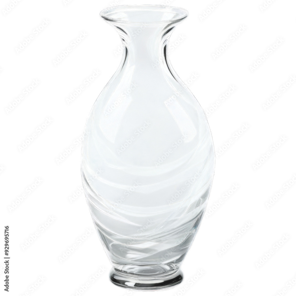 Elegant White Glass Vase with Swirl Design isolated on transparent background Elegant White Glass Vase with Swirl Design isolated on transparent background