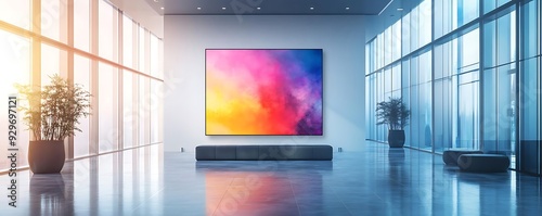 Modern Interior Design with Colorful Abstract Artwork