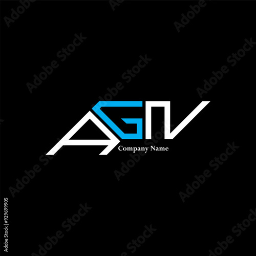 AGN logo design, AGN simple and modern logo. AGN luxurious alphabet design photo