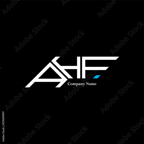 AHF logo design, AHF simple and modern logo. AHF luxurious alphabet design photo