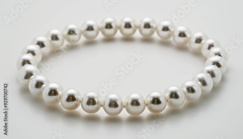 Elegant pearl bracelet on white