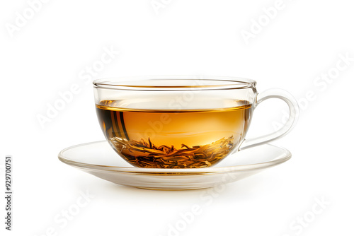 Glass tea cup isolated on white background 