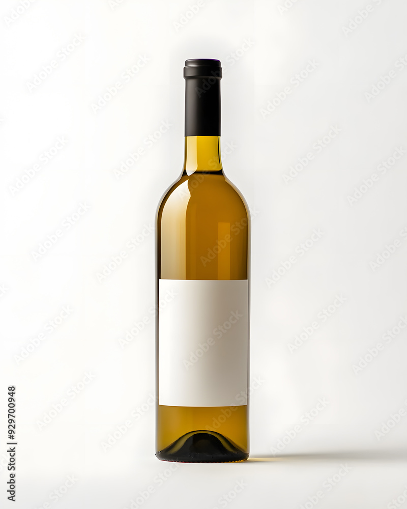 White wine bottle mock up isolated on white background White wine bottle mock up isolated on white background