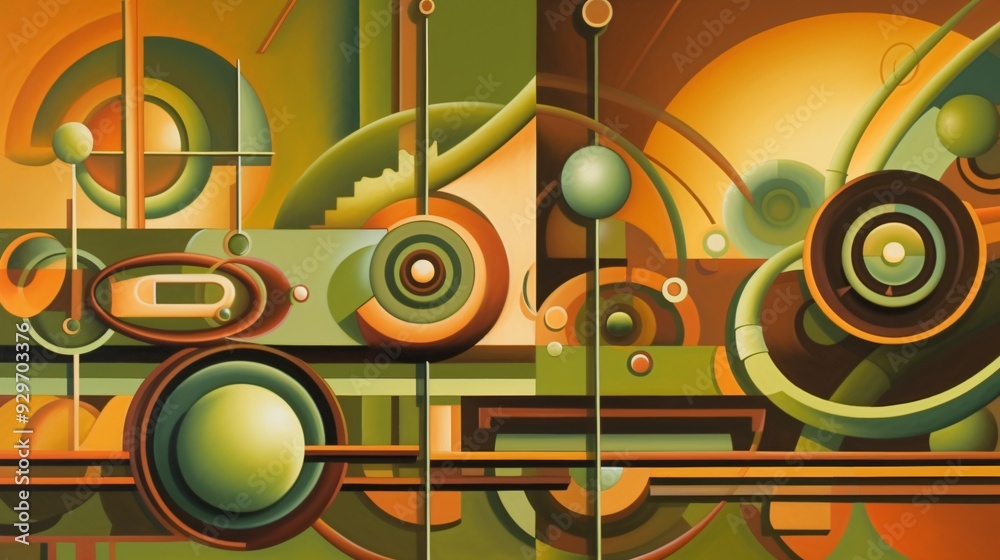 Abstract Geometric Composition in Warm Tones Abstract Geometric Composition in Warm Tones