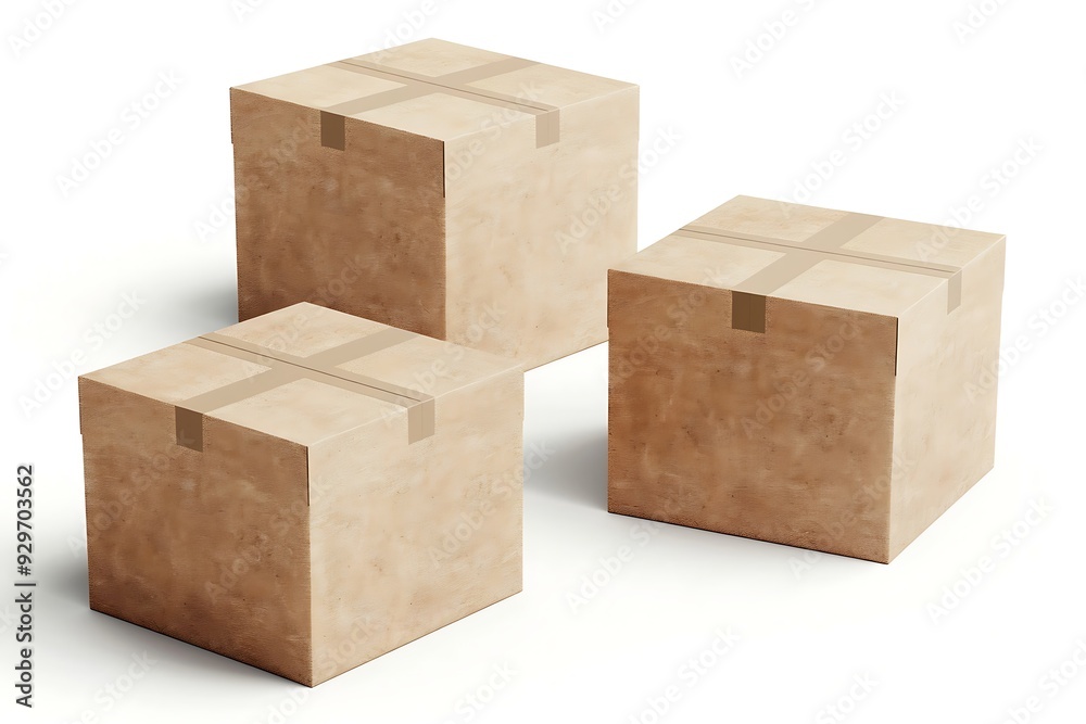 Cardboard boxes isolated on white background Cardboard boxes isolated on white background
