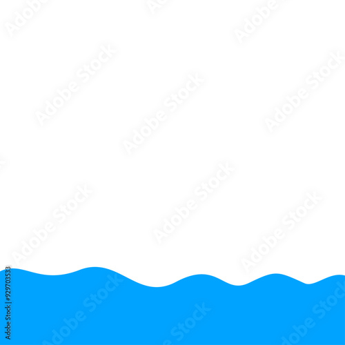 Blue Bottom Wave Border