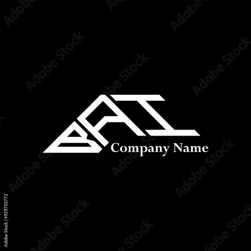 BAI logo design, BAI simple and modern logo. BAI luxurious alphabet design