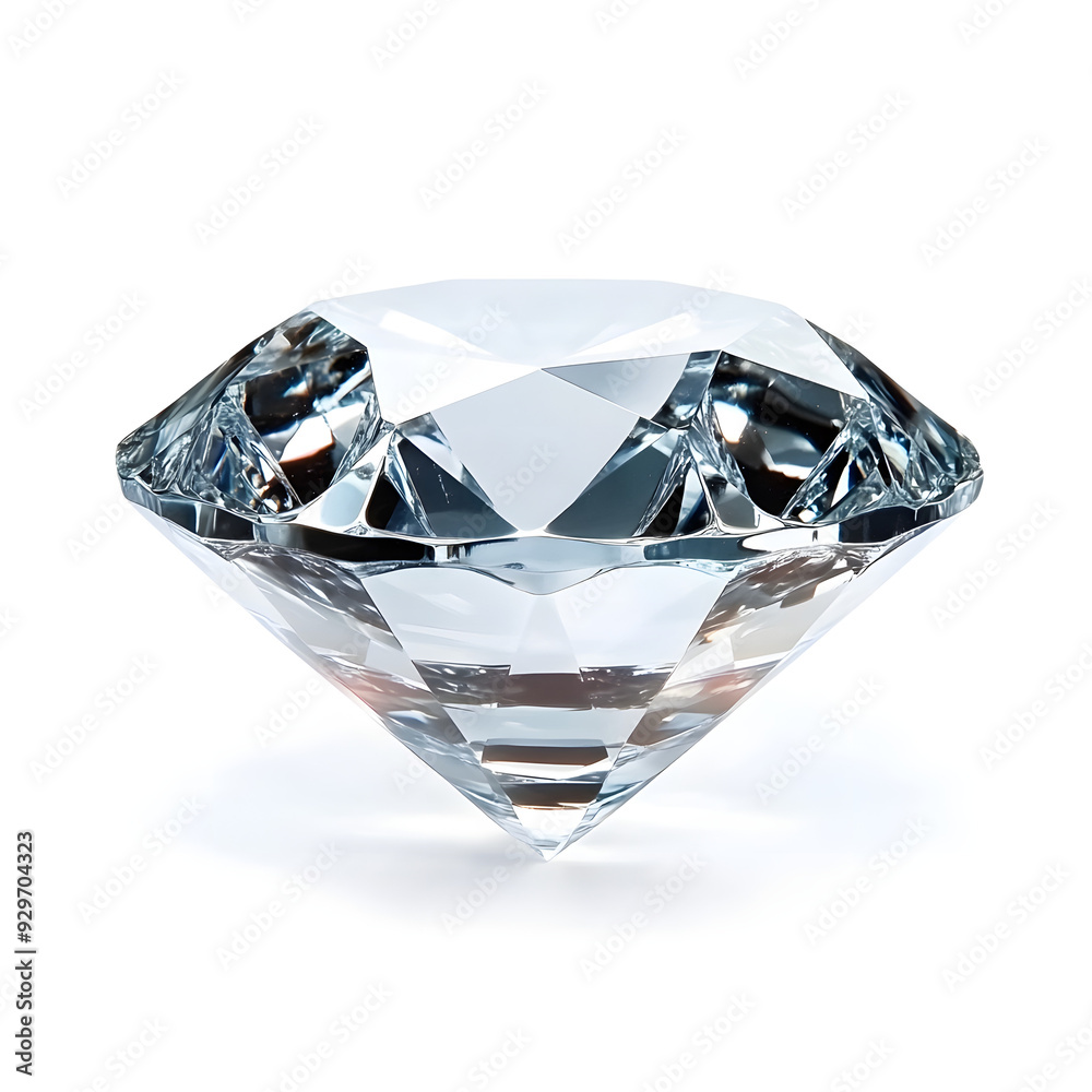 Shiny diamond gem side view isolated on white background Shiny diamond gem side view isolated on white background