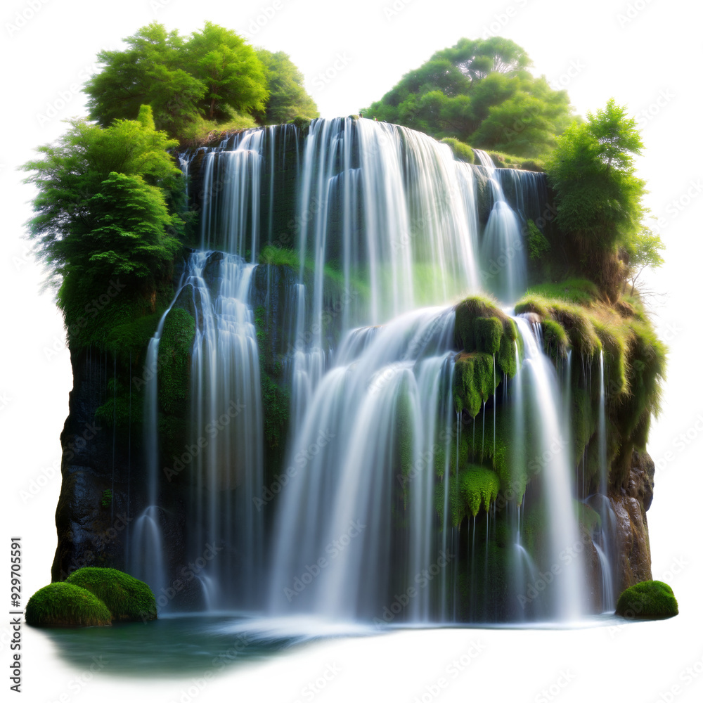 Naklejka premium Waterfall isolated on transparent background