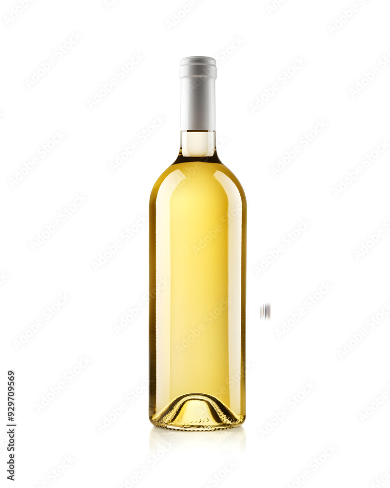White wine bottle mock up isolated on white background White wine bottle mock up isolated on white background