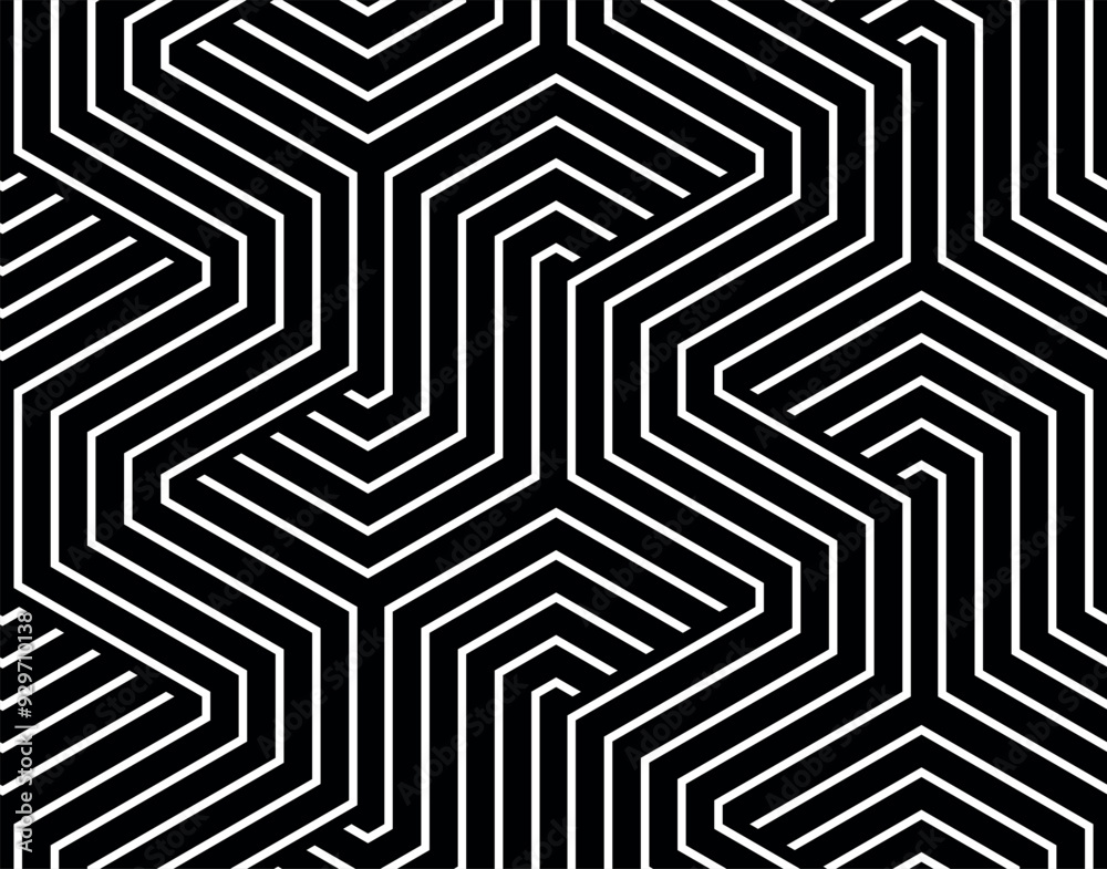 Abstract geometric pattern with stripes, lines. Seamless vector background. White and black ornament. Simple lattice graphic design. Abstract geometric pattern with stripes, lines. Seamless vector background. White and black ornament. Simple lattice graphic design.