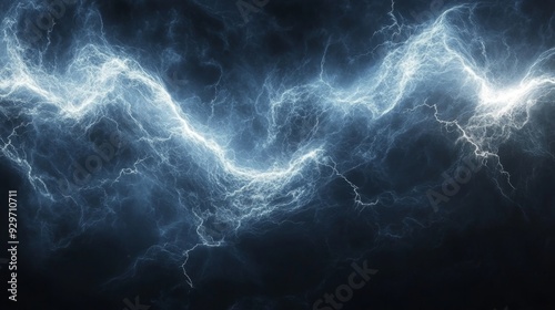 Blue Electric Lightning Storm Background