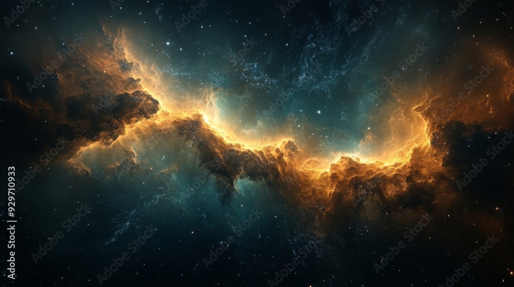 Obraz premium Cosmic Nebula with Stars and Gas Clouds