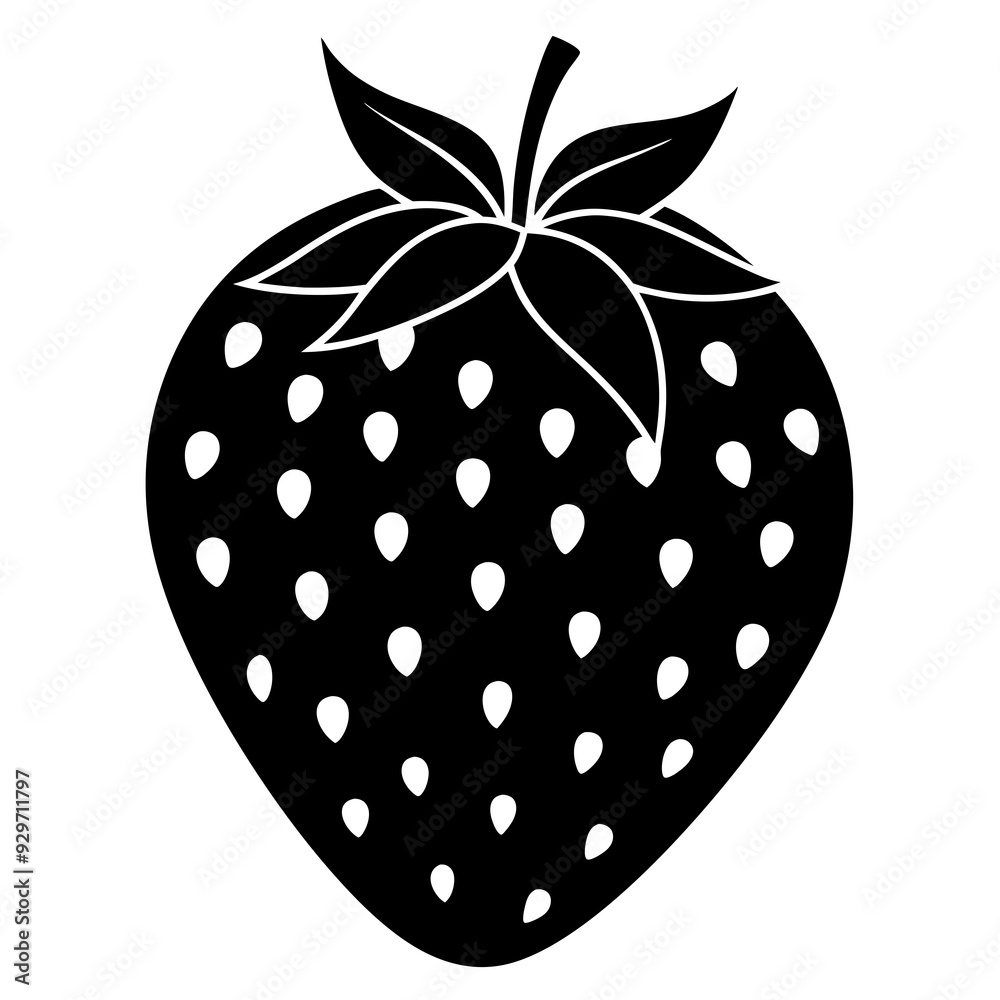 illustration of a strawberry silhouette 