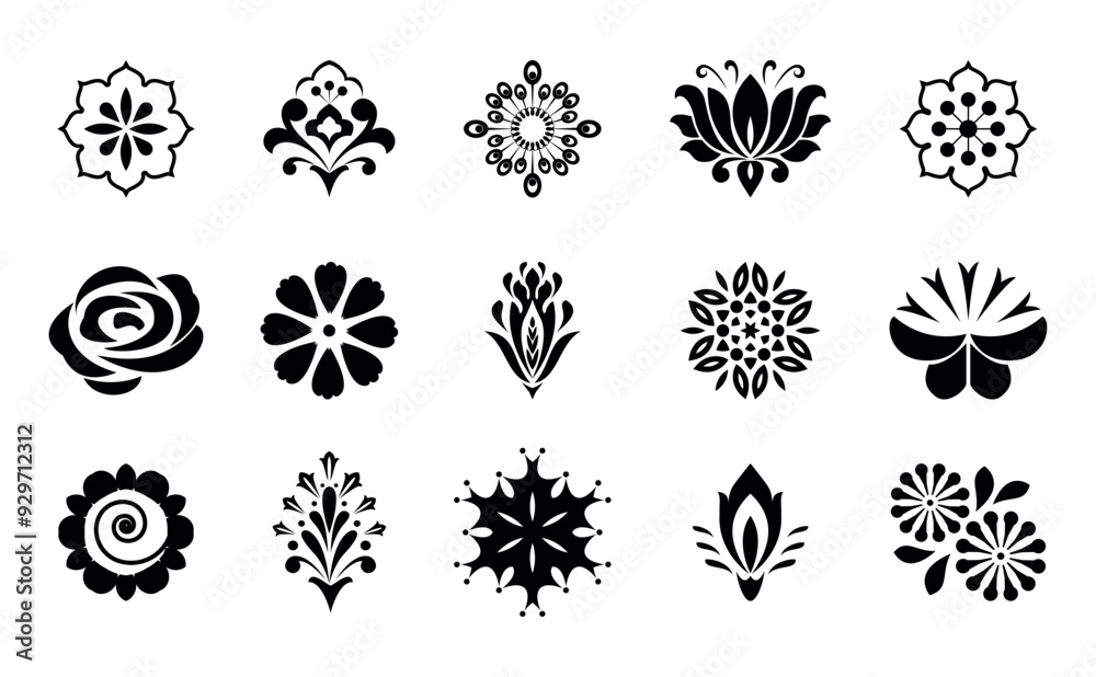 Flowers icon set. Flowers isolated on transparent background. Flowers in modern simple. Cute round flower plant nature collection. Vector illustrator Flowers icon set. Flowers isolated on transparent background. Flowers in modern simple. Cute round flower plant nature collection. Vector illustrator