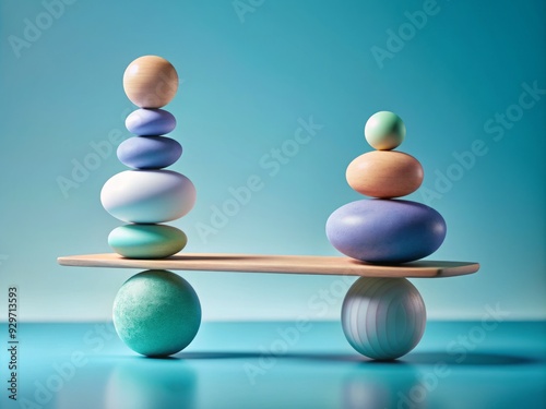 Tranquil Balance of Finances: Serene and balanced shapes in calming colors, conveying financial harmony and stability.