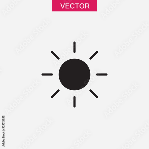 Sun icon vector illustration. Brightness sign vector flat trendy style illustration for web and app on white background..eps