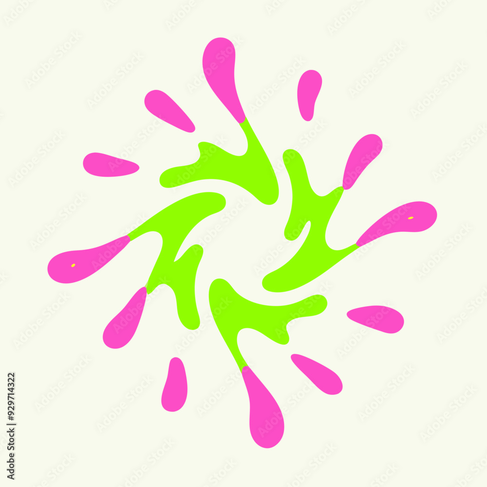 Pink and green paint splashes. Neon splatter vector illustration Pink and green paint splashes. Neon splatter vector illustration