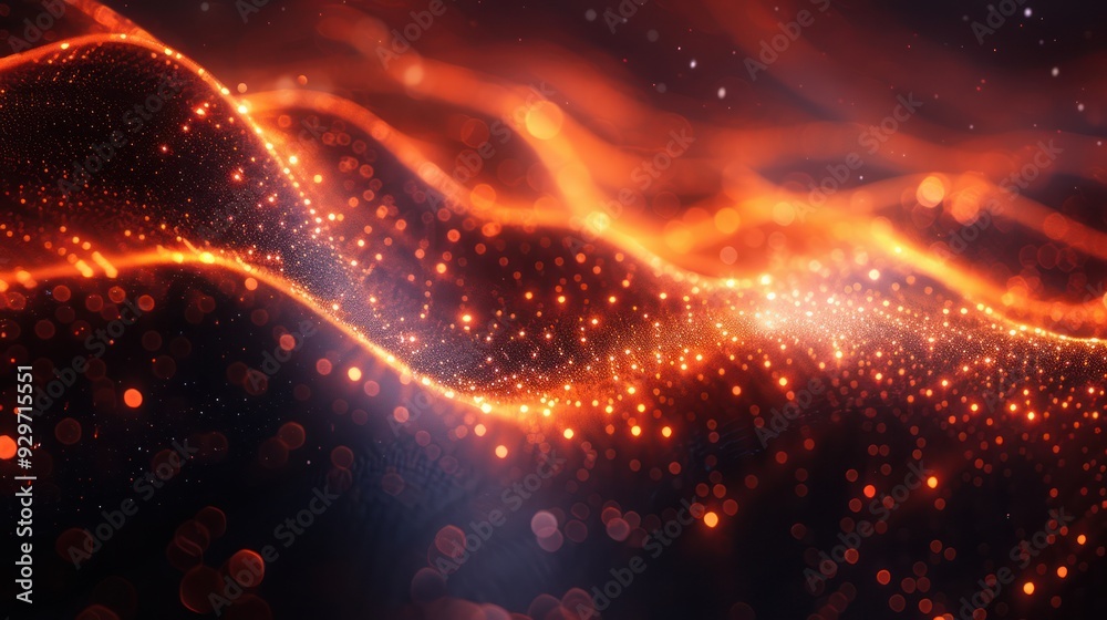 Abstract Glow: Orange and Black Swirling Lights Abstract Glow: Orange and Black Swirling Lights