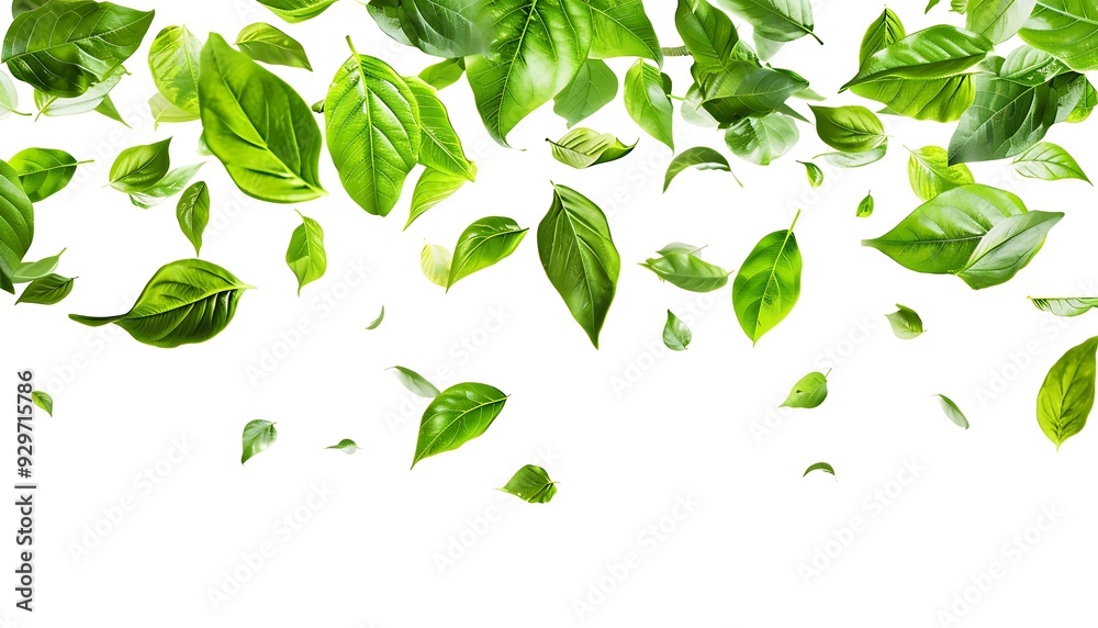 Green tea leaves isolated on white background Green tea leaves isolated on white background