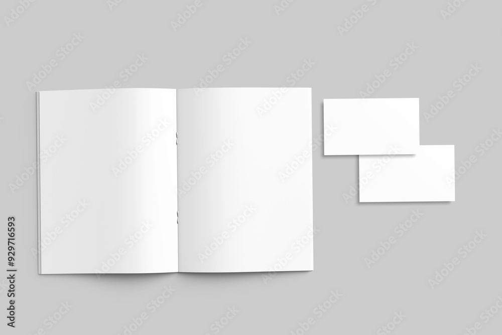 blank book and card mockup blank book and card mockup