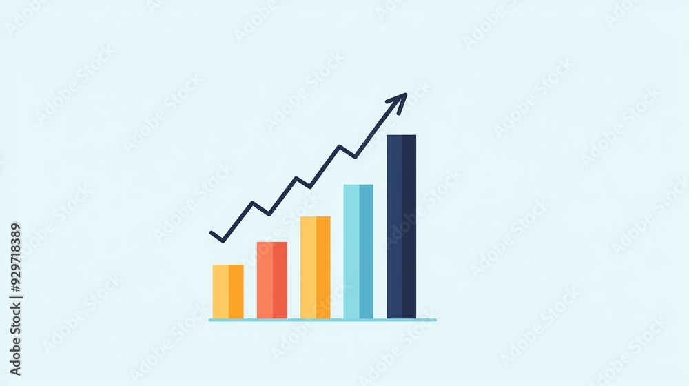Ranking strategy, upward trending graph, flat design illustration Ranking strategy, upward trending graph, flat design illustration