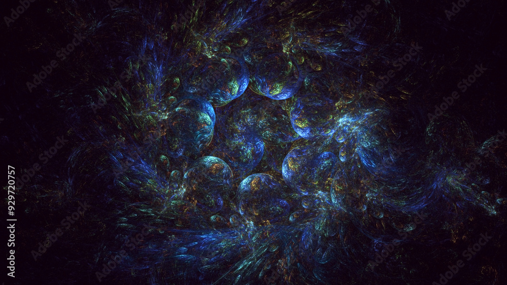 Fototapeta premium 3D manual rendering abstract round light background. Its not AI Generatd illustration. 