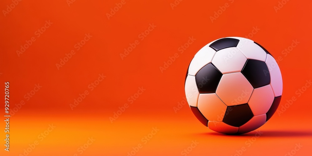 A ball with clean lines and a monochrome color scheme, set against a solid, vibrant background.