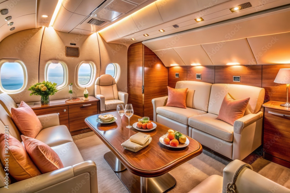 Intimate cabin soft peach hues bespoke comfort lavish space personal entertainment fine wines gourmet cuisine exclusive travel refined luxury personal space Intimate cabin soft peach hues bespoke comfort lavish space personal entertainment fine wines gourmet cuisine exclusive travel refined luxury personal space