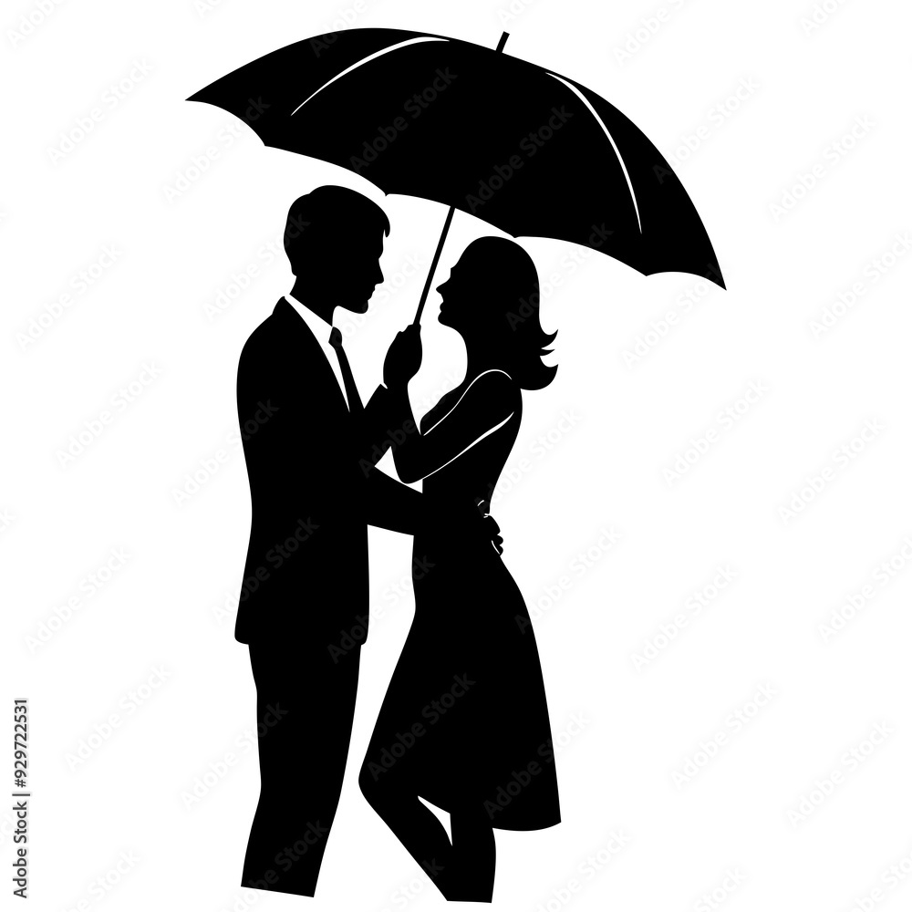 Beautiful couple silhouette vector illustration Beautiful couple silhouette vector illustration