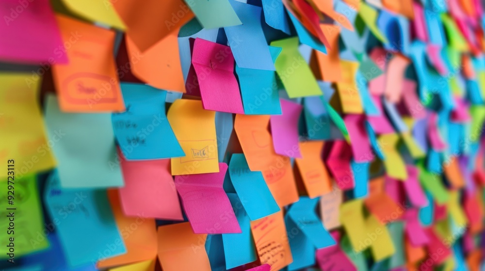 Expressing ideas on sticky notes helps teams work more quickly. Expressing ideas on sticky notes helps teams work more quickly.
