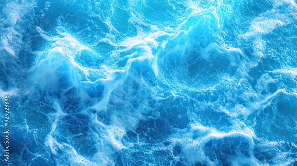Obraz premium Vibrant blue ocean waves create a serene and dynamic scene, capturing the essence of nature's beauty and tranquility.
