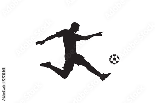 Football silhouette vector art illustration.