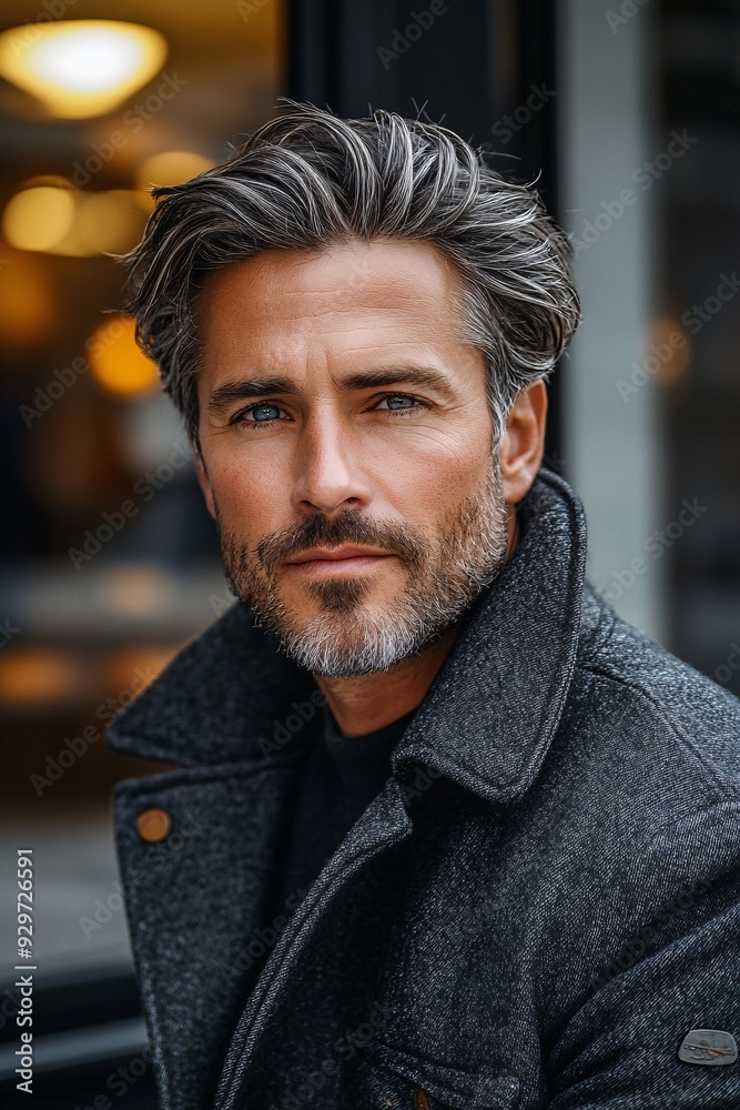 Sophisticated portrait of a stylish mature man with silver hair Sophisticated portrait of a stylish mature man with silver hair