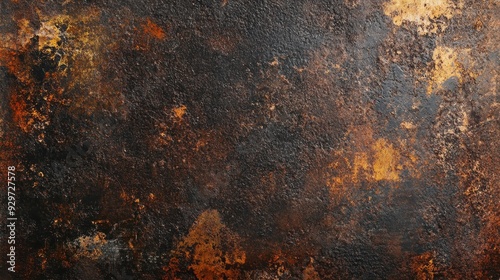 A textured surface with dark tones and rust-like patterns, ideal for backgrounds.