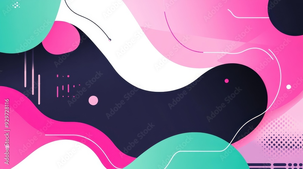A vibrant, modern homepage design featuring dynamic shapes in black, green mint, and pink magenta to attract clients.