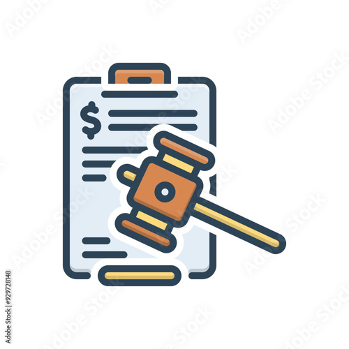 Color illustration icon for penalty