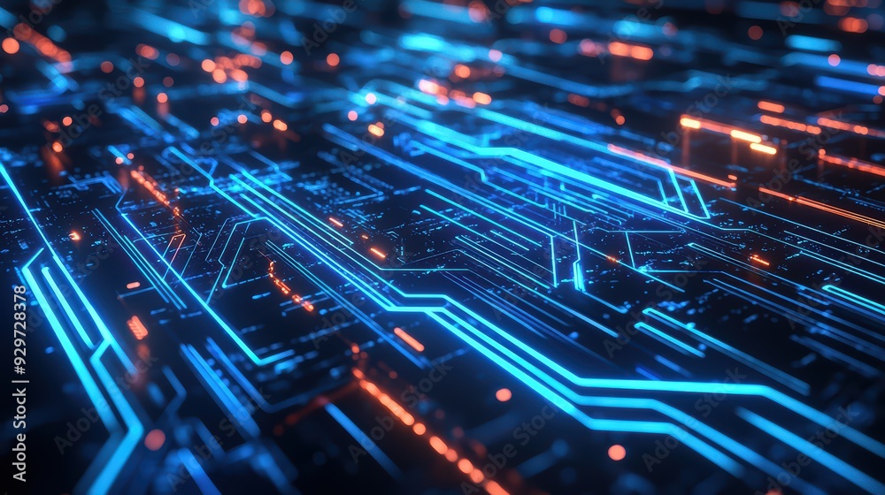 Blue Circuit Board. A futuristic wallpaper featuring a blue circuit board design. Blue Circuit Board. A futuristic wallpaper featuring a blue circuit board design.
