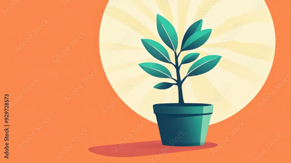 Vibrant sunbeams shine on a healthy seedling, embodying the spirit of growth and new beginnings in a charming illustration. Vibrant sunbeams shine on a healthy seedling, embodying the spirit of growth and new beginnings in a charming illustration.