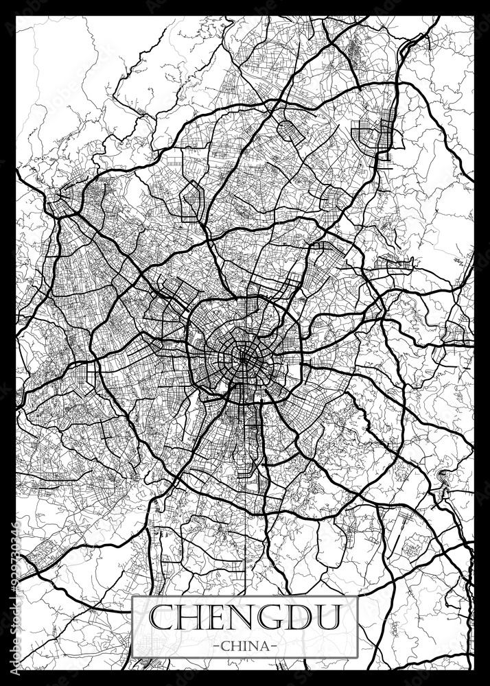 Obraz premium Chengdu China Map