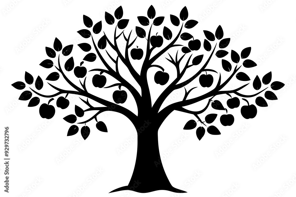 Obraz premium Apple tree vector illustration 