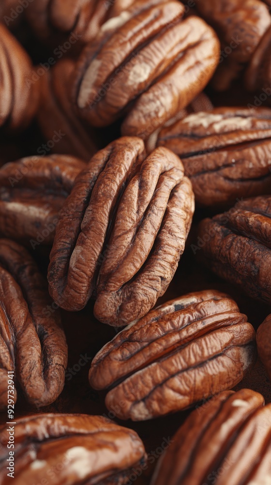 Close-up image of pecans showcasing their rich texture and natural brown color. Perfect for use in culinary or health-related contexts. Close-up image of pecans showcasing their rich texture and natural brown color. Perfect for use in culinary or health-related contexts.
